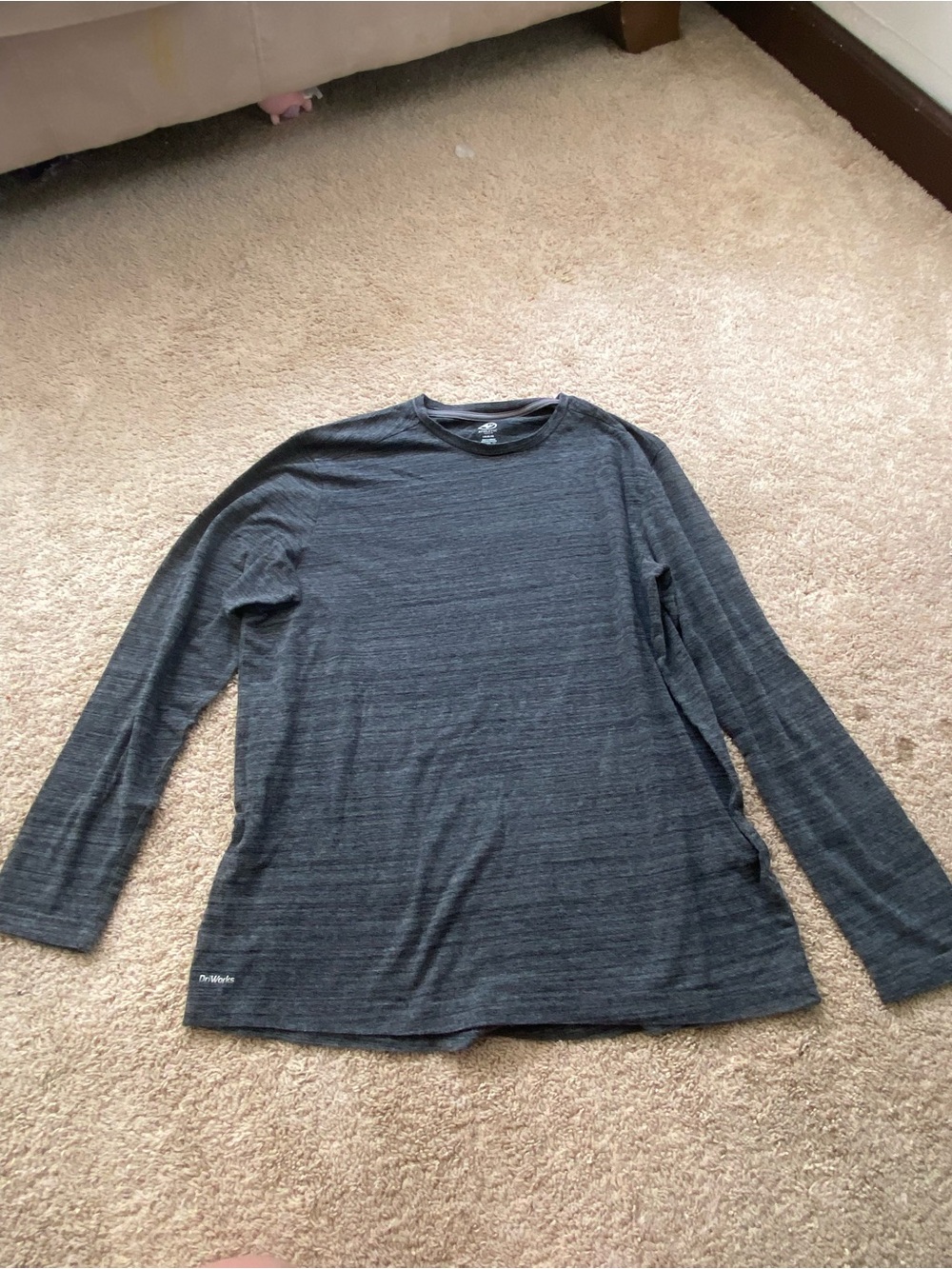Athletic Works Men's Long Sleeve Crew Neck Shirt - Charcoal Gray